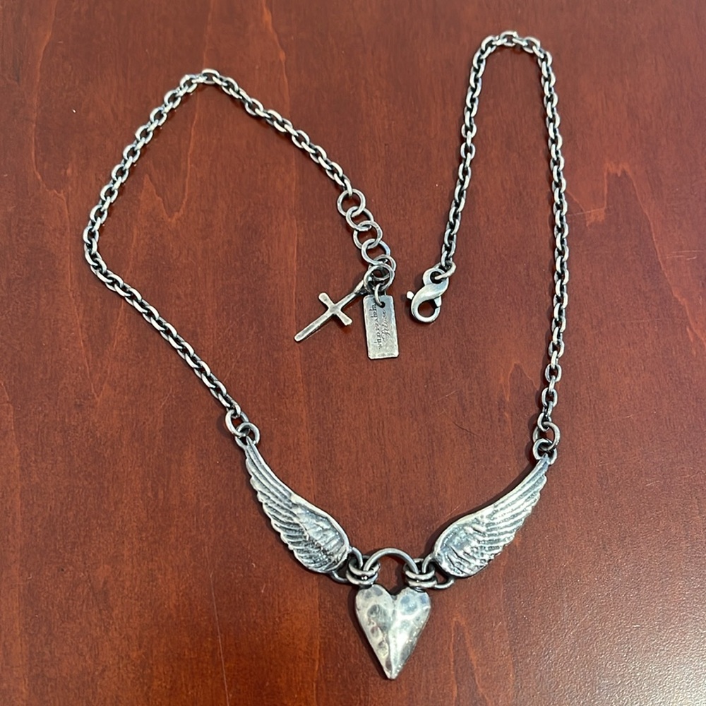 Sterling Silver Heart w/ Wings Necklace made by Wild Prairie Silver *Price Firm*